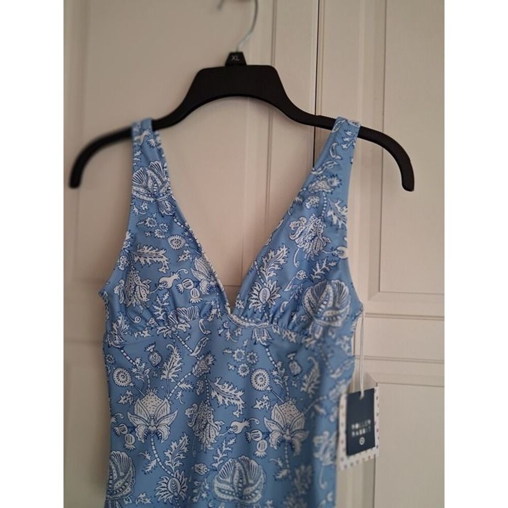 Roller Rabbit Floral Vines Empire Waist One Piece Swimsuit Blue - Womens XS NEW - Picture 4 of 5